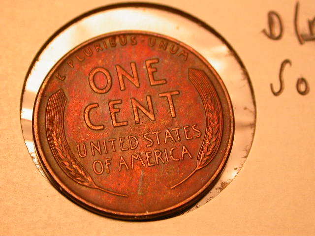 1957  ONE CLEANED LINCOLN WHEAT CENT #13 